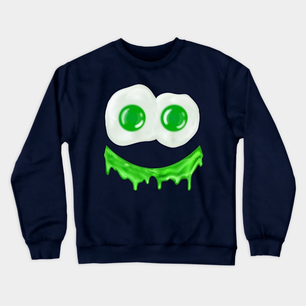 Green Eggs Ham Smile Face Bruch Breakfast Costume Family Matching Crewneck Sweatshirt by beelz